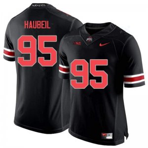 Men's Ohio State Buckeyes #95 Blake Haubeil Blackout Nike NCAA College Football Jersey May RBS1144IO